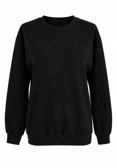 Trender O Yaka 3 İp Siyah Kadın Sweatshirt 27kdt1000011