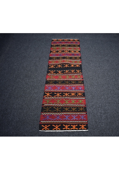 Zehra Abla Halı El Dokuması Başyapıt Yekpare Darende Yolluk Yün Kilim 7291 Çok Renkli