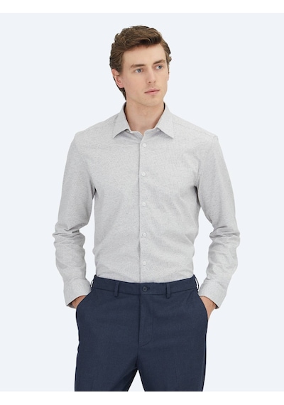 Kip Vizon Çizgili Regular Fit Dokuma Casual %100 Pamuk Gömlek Vizon