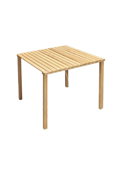 Exent Katlanır Ahşap Kamp Masası + 2 Adet Tabure Seti 60 x 60 CM Çok Renkli