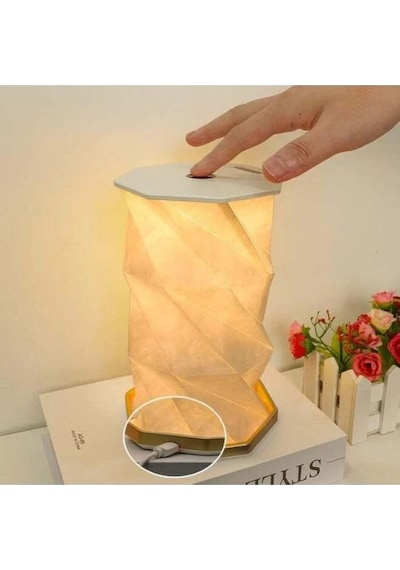 Led Dönen Kitap Lambası Abs Ahşap & Kağıt Lamba Taşınabilir Usb Şarj Edilebilir Beyaz Beyaz