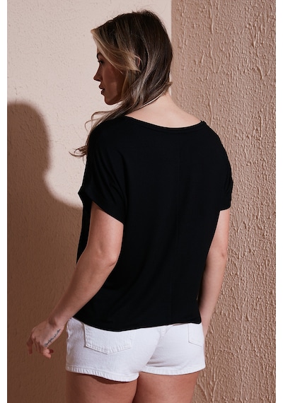Fashion Friends Bayan Bluz 25y0519k1 Siyah Siyah