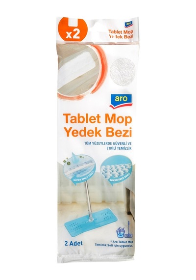 Aro Tablet Mop 2'li Yedek Mikrofiber Bez - Yüksek Emicilik 8'li Avantaj Paketi - 8 Adet Tarı
