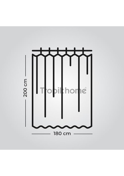 Home 180x200 Cm Funda Tek Kanat Banyo Perdesi, Yıkanabilir Polyester Kumaş Banyo Perdesi, Duş Perdesi Siyah