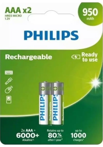 Philips 2li Şarj Edilebilir Aaa Ince Pil 950mah
