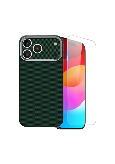 Nihcase Apple iPhone Uyumlu 17 Pro Kılıf M-safe Şarj Özellikli Paris Zerre Sert Pc Kapak + Ekran Koruyucu
