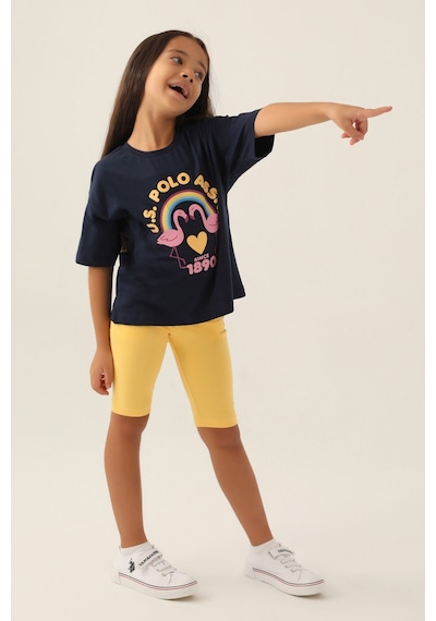 U.S. Polo Assn. U.s. Polo Assn Lisanslı Rainbow Lacivert Kız Çocuk Bermuda Takım 5274-43170 Lacivert