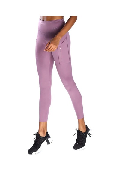 Nike Trainng Go Dri Fit İnfinalock 7/8 Leggings 6 Cepli Toparlayıcı Reflektörlü Antrenman Taytı Lila Lila