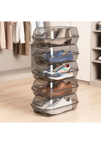 Füme Kilit Kapak Unisex Ayakkabı Saklama Kutusu Modüler Yapı Ayakkabı Depolama - 5 Adet Diğer Füme Kilit Kapak Unisex Ayakkabı Saklama Kutusu Modüler Yapı Ayakkabı Depolama - 5 Adet Diğer