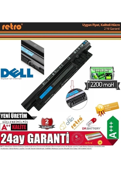 Dell Uyumlu inspron 3542 15-3542 15-3543 Batarya Pil 4 Cell (14.8V) Dell Uyumlu inspron 3542 15-3542 15-3543 Batarya Pil 4 Cell (14.8V)
