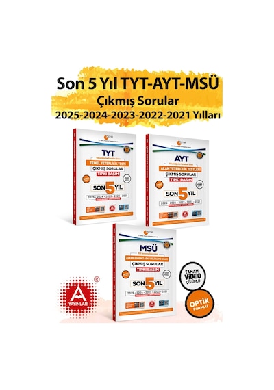 Son 5 Yıl Ayt-tyt Ve Msü Sınavları Ösym Çıkmış Sorular Tıpkı Basım 2026 Model