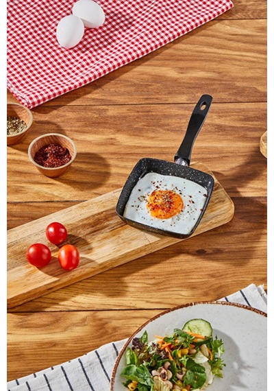 Rss Lav Granit Mini Kare Sos Tavası 12 Cm Siyah