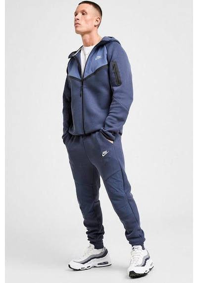 Nike Tech Fleece Mix Full Zip Windrunner Hoodie Kapüşonlu Unisex Sweatshirt Lacivert