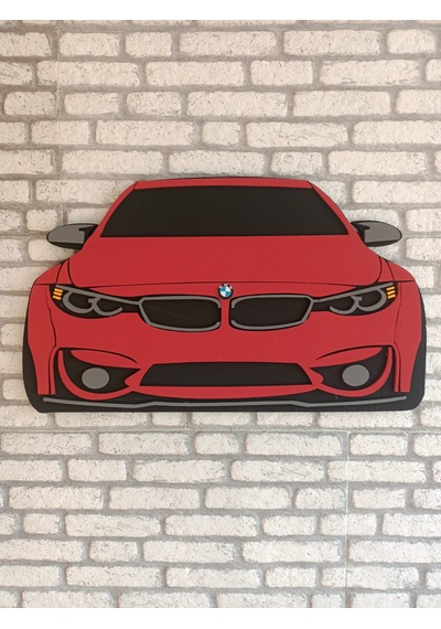 Bmw Araba Duvar Süsü Strafor Tablo Duvar Aksesuarı Strafor Tablo Kırmızı