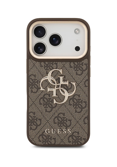 Apple Uyumlu iPhone 17 Pro Kılıf Guess Lisanslı 4g Büyük Metal Logolu Kalın Askılı Kapak Kahveren Kahverengi