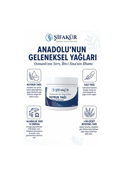 Kuyruk Yağı Kremi 350 ml Kuyruk Yağlı Masaj Kremi Kaz Yağı Alabalık Yağı Kolajenli