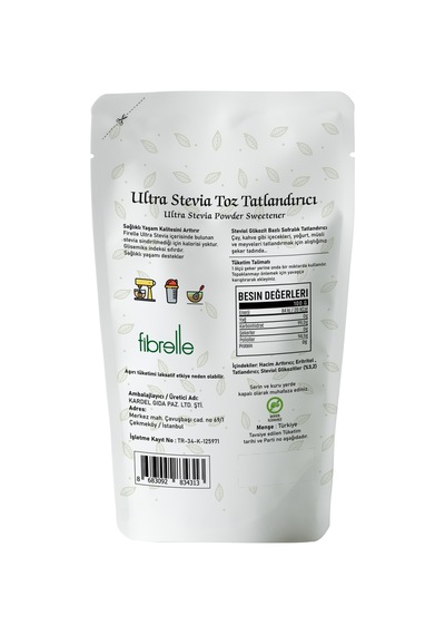 Fibrelle Ultra Stevialı Tatlandırıcı  100 g 1 Paket