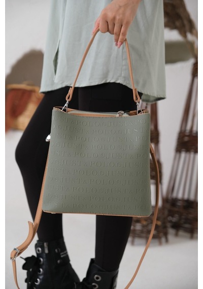Just Polo Kadın El Ve Omuz Çantası Jp4005 Yeşil Haki Çağla Taba Camel