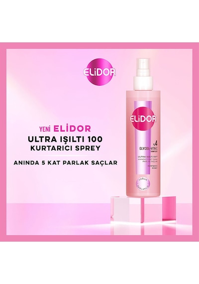 Elidor Saç Kurtarıcı Sprey Ultra Işıltı Yoğun Parlaklık 200 Ml X2