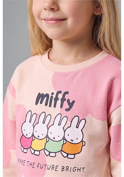 Defacto Miffy Baskılı Sweatshirt Üst İspanyol Paça Pantolon Alt 2li Takım Kız Bebek I2162a526auer233 Ekru-er233