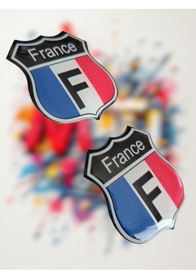 France Damla Sticker Etiket Kabartmalı 3dsilikon Direk Arma Fransa Etiketçilere Özel 2adet 3,5x3cm Çok Renkli