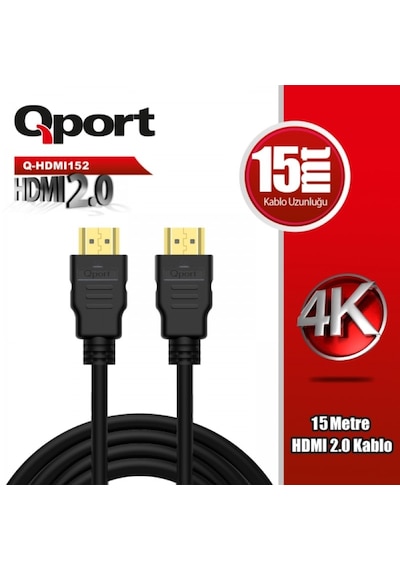 Qport Q-hdmı152 Altın Uçlu 15 Metre 4k Hdmı 2.0 Kablo 15m Hdmı