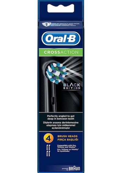 Oral-B Cross Action Diş Fırçası Yedek Başlığı 4'lü Siyah