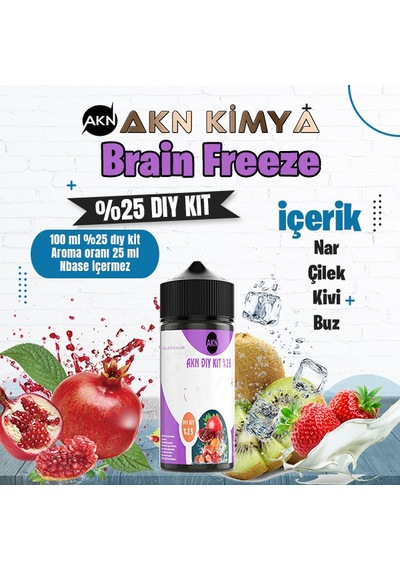 Brain Freeze Naked Yoğun Dıy Kit Nar Çilek Kivi Buz Gıda Aroması %25 Oranda Aroma İçerir Hazır Değildir 100 Ml