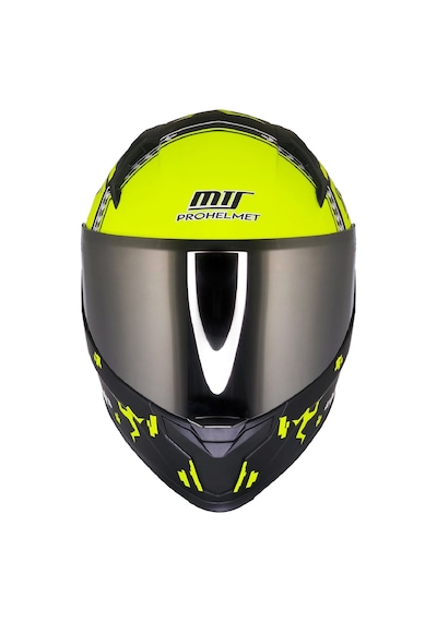 Mts M-910 VıgorGüneş Vizörlü Kask Gri Camlı Mat Siyah- Sarı