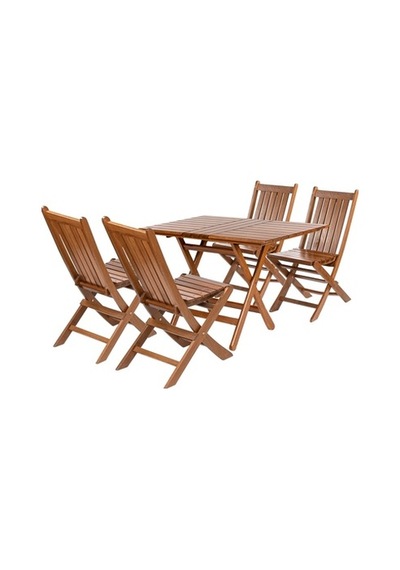 Avşa Ahşap Katlanır Bahçe Balkon Seti: 80x120 Masa + 4 Sandalye Avşa Ahşap Katlanır Bahçe Balkon Seti: 80x120 Masa + 4 Sandalye