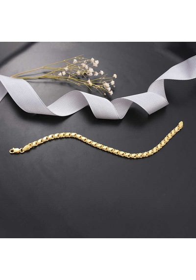 Gümüş Gold Pullu Zincir Kadın Bileklik Gold