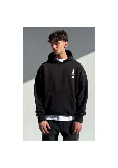 Zaee A Baskılı Oversize Premium Sweatshirt siyah