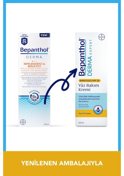 Bepanthol Derma Nemlendirici & Besleyici SPF 25 Günlük Yüz Kremi 50 ML + Derma Yoğun Nemlendirici Gece Bakım Kremi 50 ML