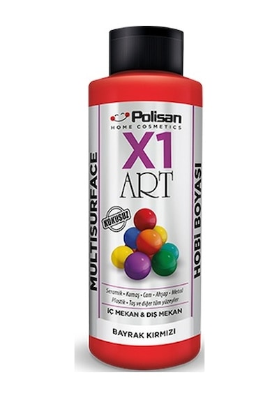 Polisan X1 Art Multisurface Hobi Boyası Bayrak Kırmızı 120 ml