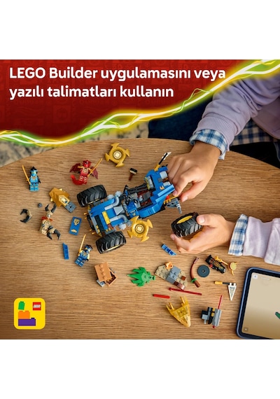 LEGO® NINJAGO® Jay'in Dönüşen Arabası 71856 - 8 Yaş Üzeri Çocuklar için Minifigür İçeren Yaratıcı Oyuncak Yapım Seti (387 Parça)