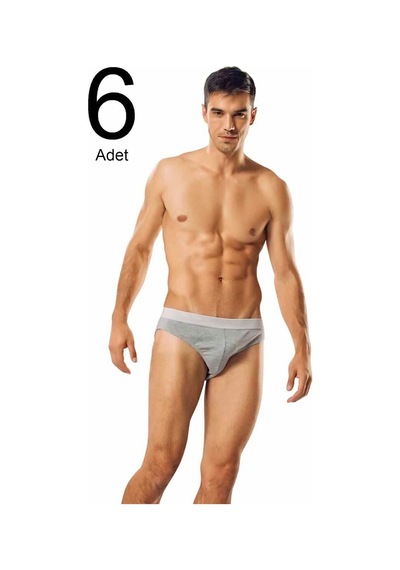 Namaldı 6'lı Paket Spor Erkek Slip Gri