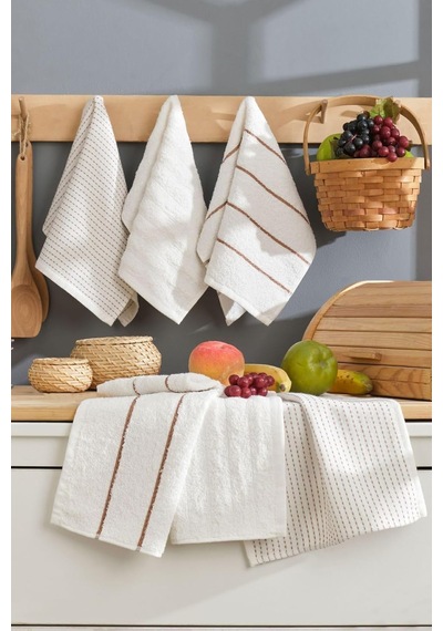 Mira Home 6 Lı El Yüz Mutfak Havlusu Seti Sophia 30 X 50 Cm Krem Genel