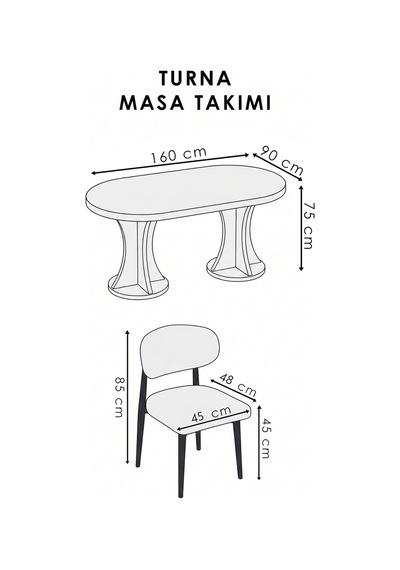 Turna Mutfak Masası Mdf Lam 90/160 Beyaz Düz Beyaz Beyaz Düz Beyaz Turna Mutfak Masası Mdf Lam 90/160 Beyaz Düz Beyaz Beyaz Düz Beyaz