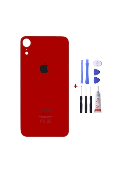 Apple Uyumlu iPhone Xr Kırmızı Arka Cam Kapak Arka Pil Kapağı