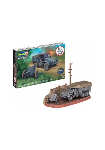 Revell Starter Kit Askeri Krupp Protze Kfz 69 With 3,7cm Pak 73344