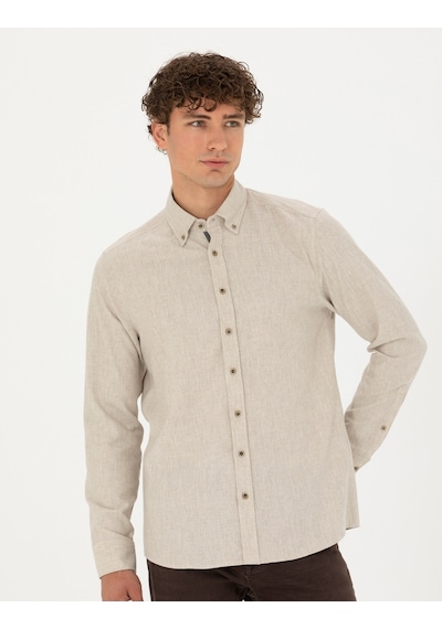 Pierre Cardin Erkek Bej Desenli Gömlek 50275625-vr011 Bej Pierre Cardin Erkek Bej Desenli Gömlek 50275625-vr011 Bej