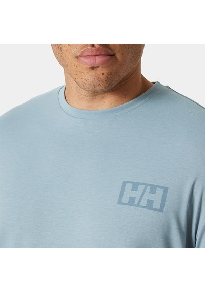 Helly Hansen Skog Recycled Graphic Erkek Mavi Yuvarlak Yaka Tişört Mavi
