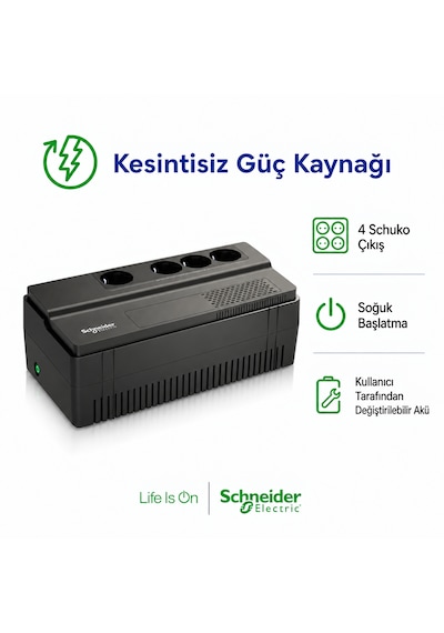 Easy Ups Bvs1000ı-gr 1000va 600w Line Interactive Avr 4 Schuko Priz Kesintisiz Güç Kaynağı
