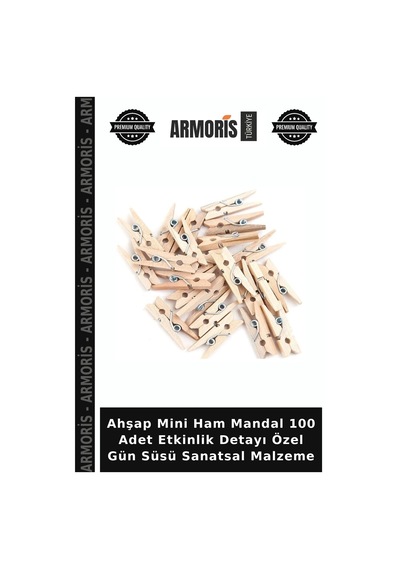 Ahşap Mini Ham Mandal 100 Adet Etkinlik Detayı Özel Gün Süsü Sanatsal Malzeme