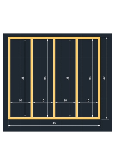 45x40 Cm Ahşap Kaşıklık Çekmece İçi Kepçe Maşa Ve Servis Gereçleri Düzenleyici Organizer
