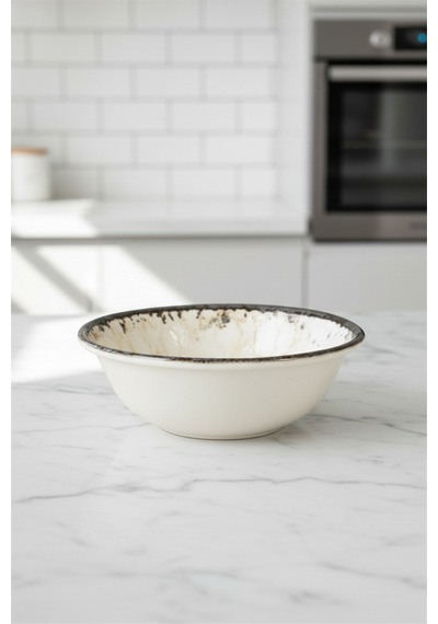 6'lı Valencia Salata Kasesi 19cm Dijital Mega Rinart Krem