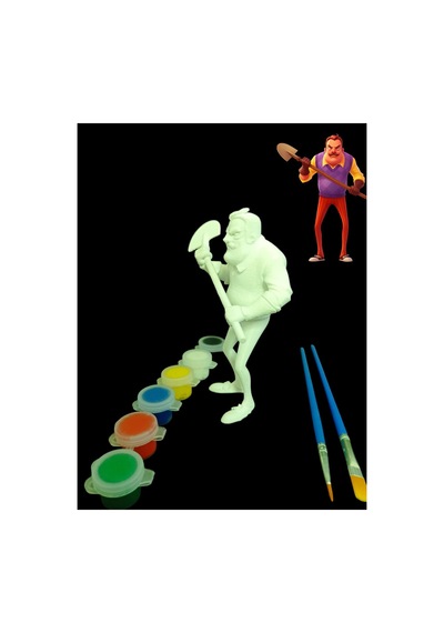 3d Hello Neighbor Figür Boyama Seti - Kendin Boya Hobi Ve Etkinlik Seti - Akrilik Boya + 2 Fırça