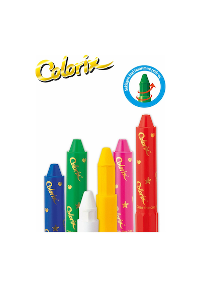 Amos Silky Crayon Colorix - Üçü Bir Arada Boya (MUM BOYA, PASTEL BOYA, SULUBOYA) - 6 Renk