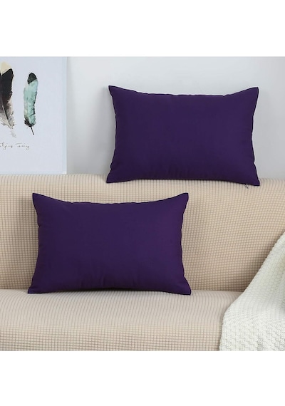 Lionas Düz Pamuklu 2'li Yastık Kılıfı 50x70 Mor Mor