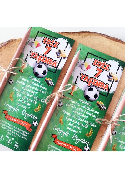 Futbol Temalı Bebek Çocuk Doğum Günü Hediye Tohumlu Kalem 30 Adet